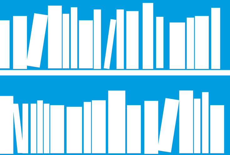 Illustration eines Bücherregals