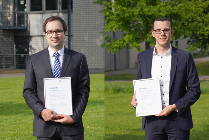 Die beiden Preisträger: Links Dr. Johannes Pollmanns, rechts Dr. Björn Lewandowski. 