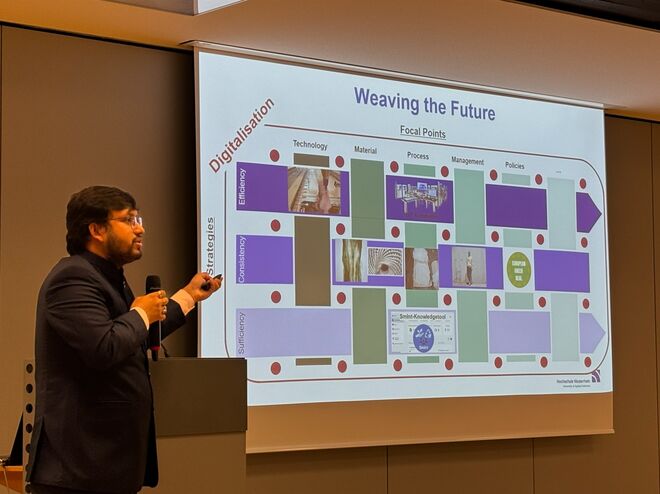 Dr. Soumya Chowdhury während seiner Präsentation auf der ADD-ICT 2025.