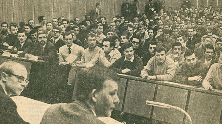 AStA-Vollversammlung an der Ingenieurschule für Maschinenwesen. 