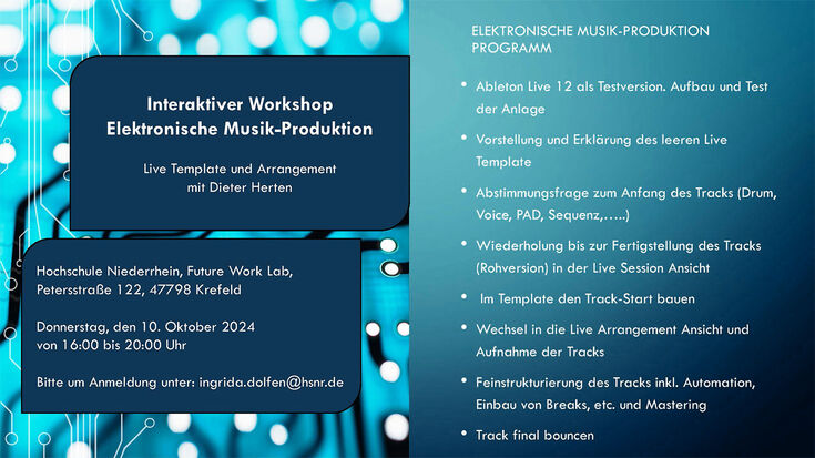 Interaktiver Workshop Elektronische Musik-Produktion im Future Work Lab