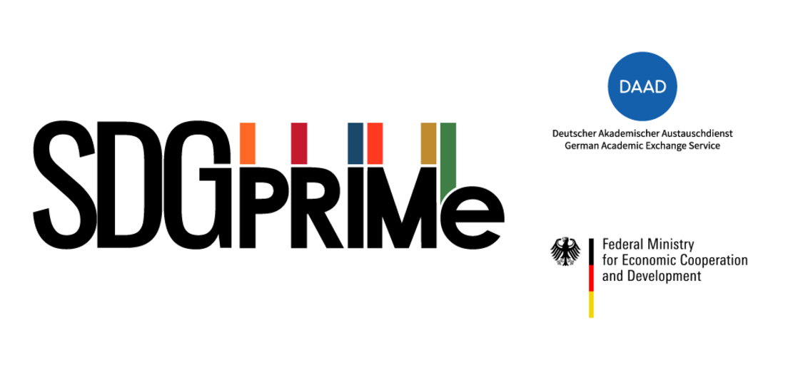 Logo des Projektes SDG Prime, des Bundesministeriums und des DAAD