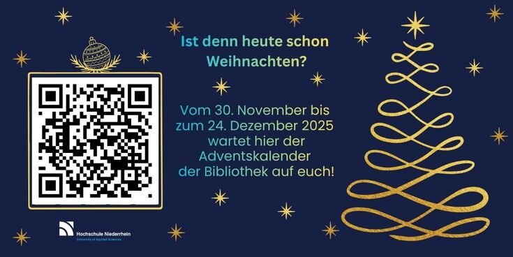Werbung Adventskalender mit QR-Code und Weihnachtsbaum