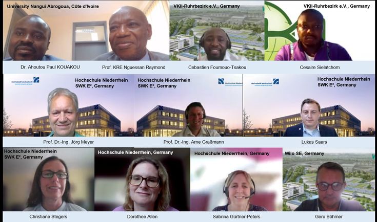 Die Projektpartner im Videomeeting.