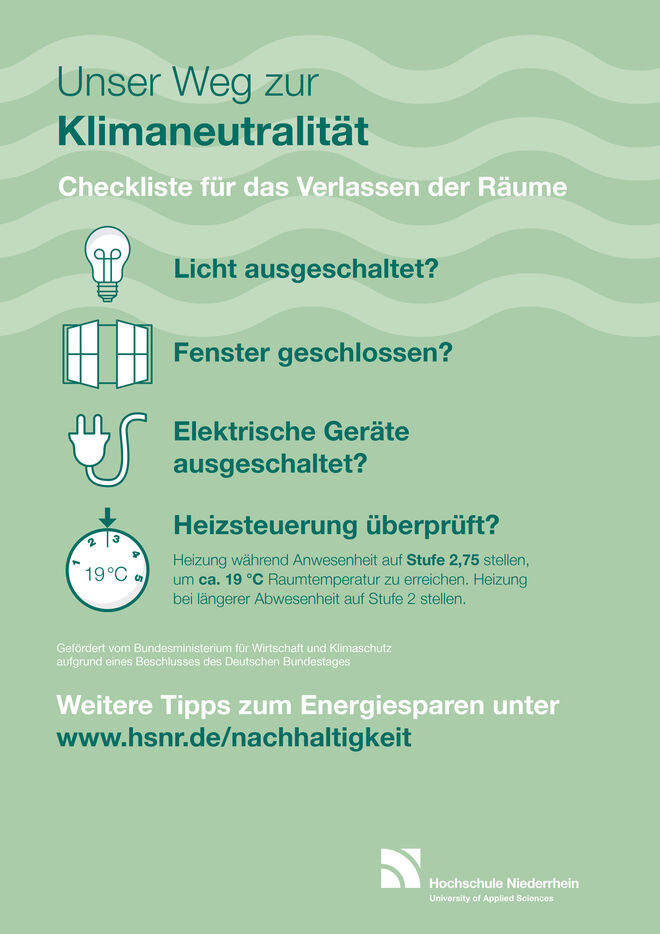 Checkliste für energetisches Verhalten