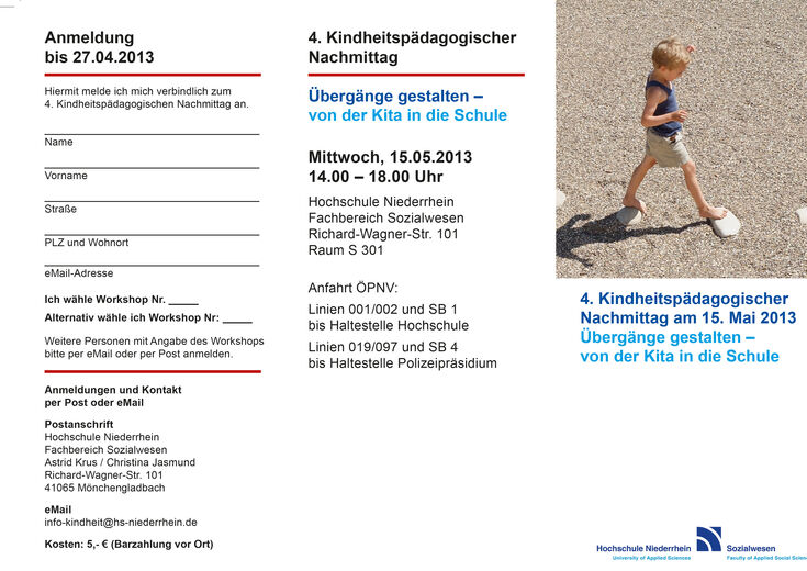 18_kindheitspädagogischer_nachmittag FLYER EndFassung.indd Übergange gestalten – von der Kita in die Schule