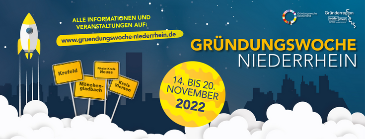 Hochschule Niederrhein ist Co-Sponsor der Gründwungswoche Niederrhein