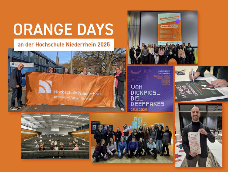Übersicht der Aktionen im Rahmen der Orange Days an der Hochschule Niederrhein 2025 Übersicht der Aktionen im Rahmen der Orange Days an der Hochschule Niederrhein 202