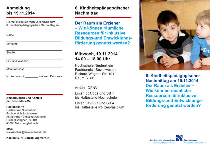 18_kindheitspädagogischer_nachmittag FLYER EndFassung.indd Der Raum als Erzieher – Wie können räumliche Ressourcen für inklusive Bildungs- und Entwicklungsförderung genutzt werden?