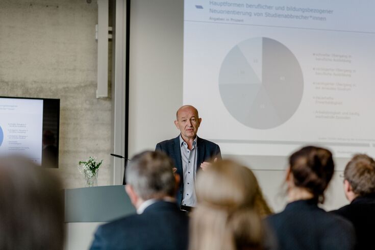 Dr. Ulrich Heublein trug über die Perspektiven von Studienabbrechern in der Berufsausbildung vor.  