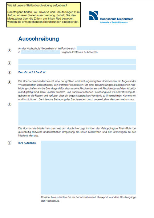 Aufbau der Ausschreibung