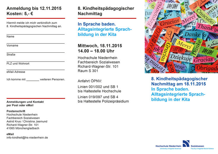 18_kindheitspädagogischer_nachmittag FLYER EndFassung.indd In Sprache baden. Alltagsintegrierte Sprachbildung in der Kita