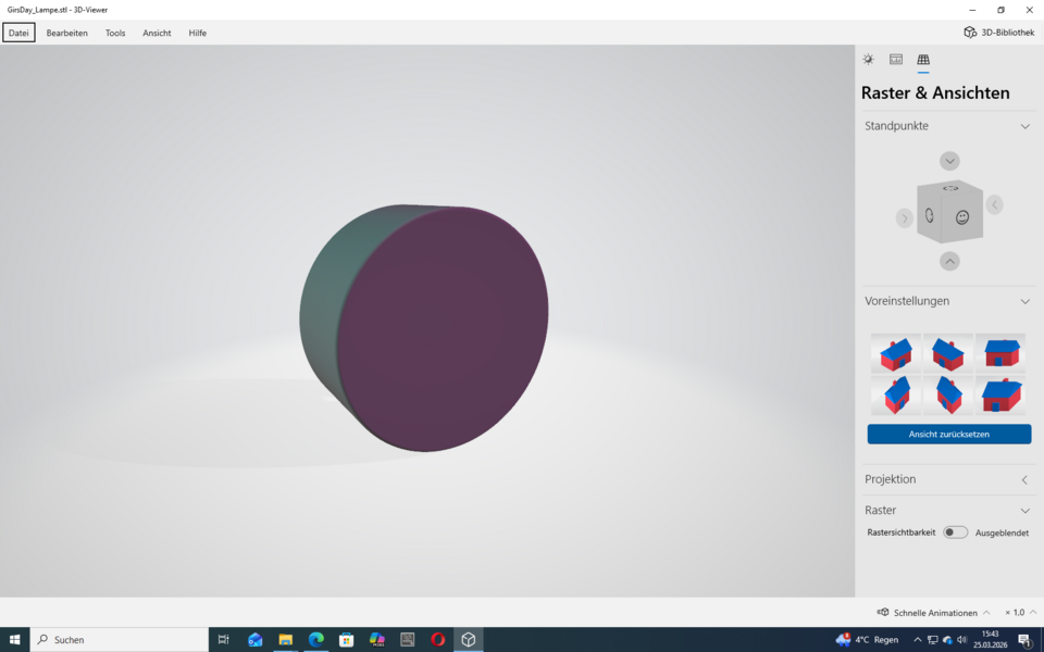 3D Modell Kreis in einem Zeichenprogramm