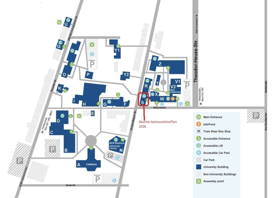 Lageplan Campus Mönchengladbach