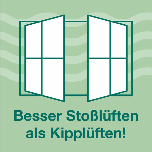 "Besser Stoßlüften als Kipplüften" Bild eines offenen Fensters