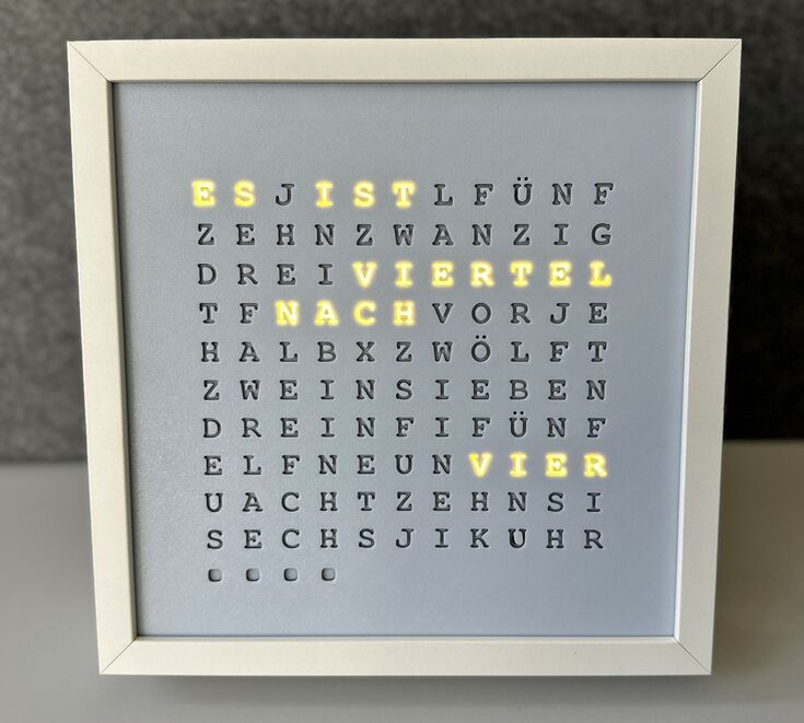 So wird Ihre Word Clock aussehen