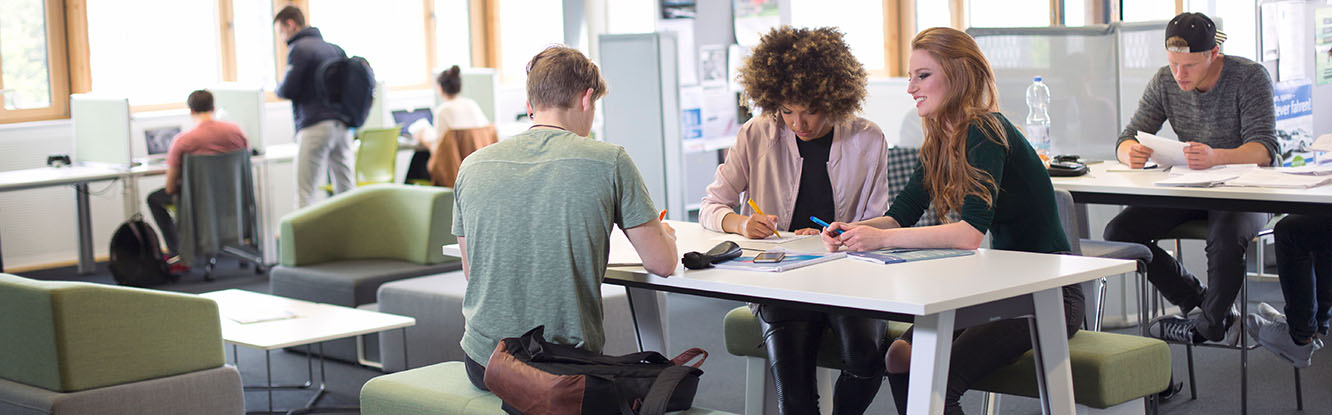 Studierende lernen zusammen für Technisches Englisch am Fachbereich Chemie